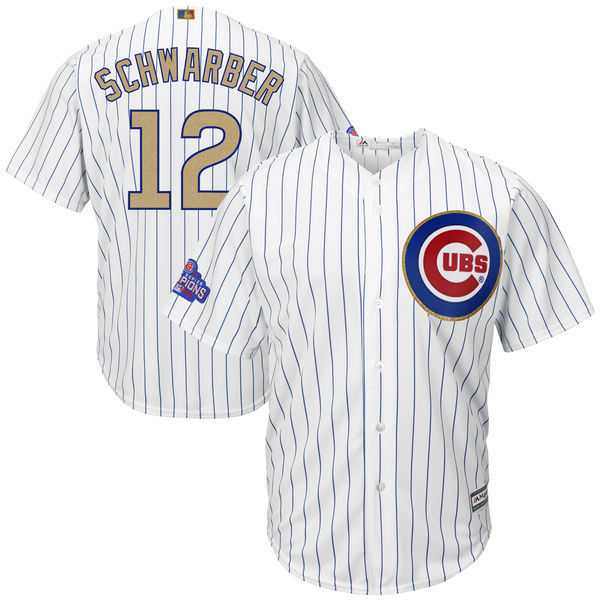 Chicago Cubs #12 Kyle Schwarber White World Series Champions Gold Program New Cool Base Stitched Jersey JiaSu,We sell and wholesale Chicago Cubs #12 Kyle Schwarber White World Series Champions Gold Program New Cool Base Stitched Jersey JiaSu on line form chian!